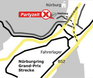 Live-Strip.com Partyzelt auf dem Feldherrenhügel am Hatzenbach